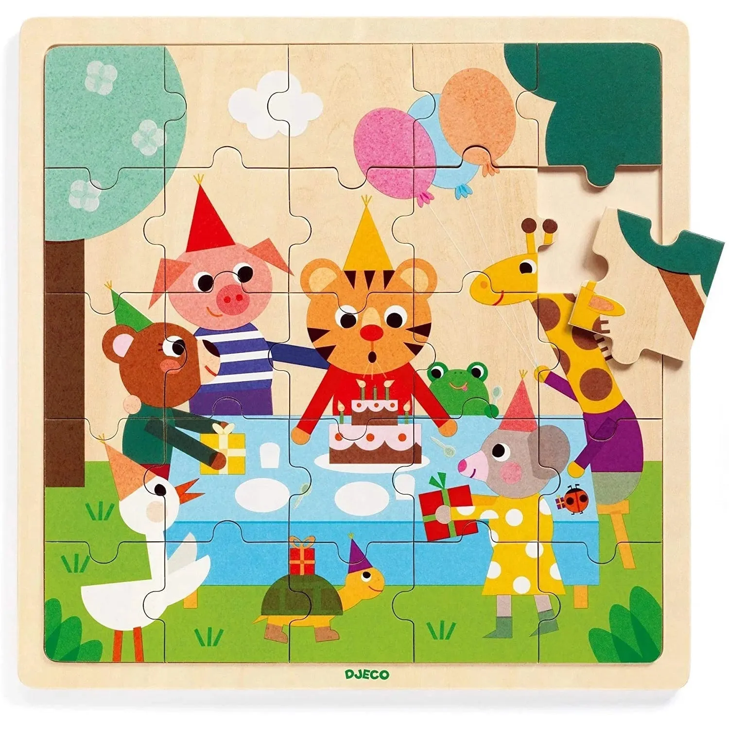DJECO Wooden Puzzle Puzzlo Happy